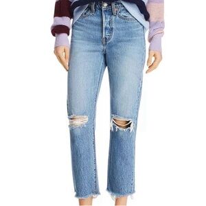 Levi’s High Rise Raw Hem Button Fly Size 25